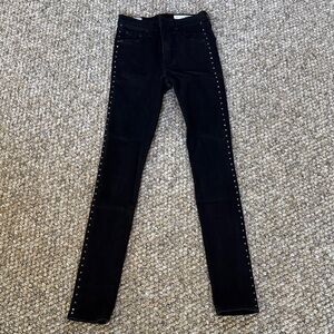 Rag & Bone Black Studded Women's Jeans size 24 like new inseam approx. 29”
